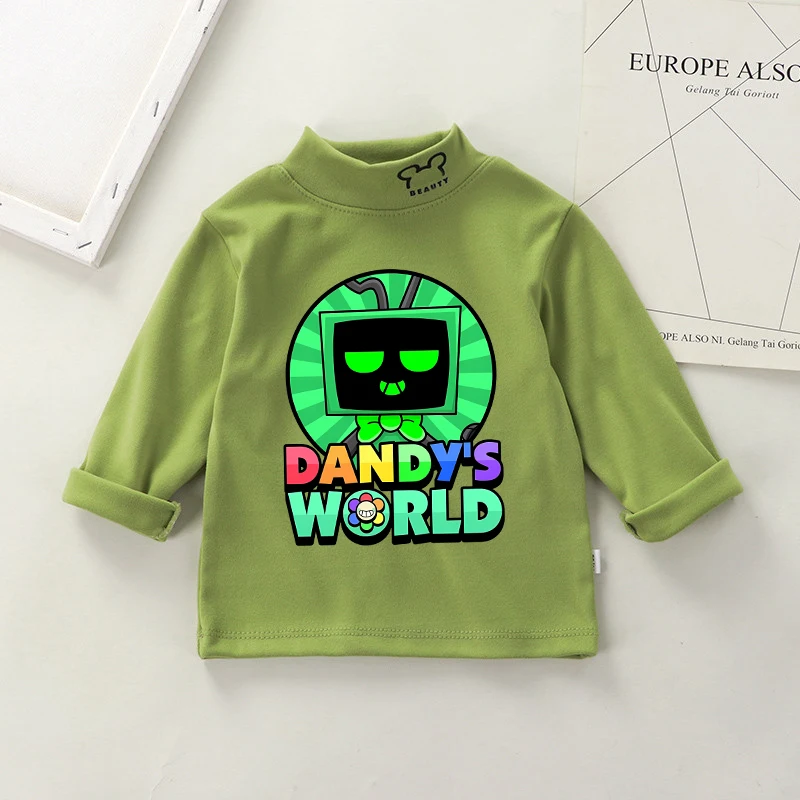 Dandy's World الأطفال طويلة الأكمام قاع قميص صبي فتاة عادية ربيع الخريف ملابس اخلية حرارية لطيف الكرتون الاطفال تي شيرت