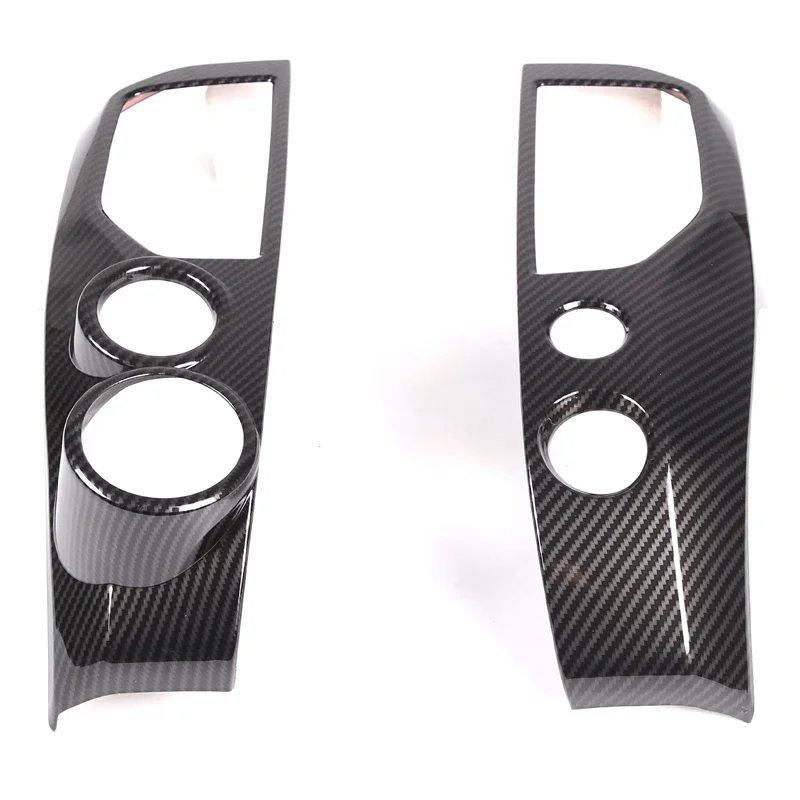 For Nissan Titan 2016-2019 ABS Carbon Fiber Car Center Control Air Outlet Frame Cover Sticker Car Interior Accessories 2pcs