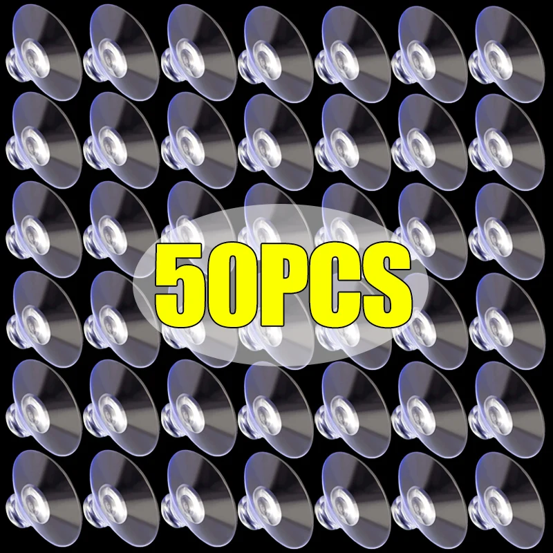 50/5Pcs Transparent PVC Suction Cups Hooks Plasitc Self Adhesive Sucker Key Hanger Hook Home Multi-Purpose Glass Window Hooks