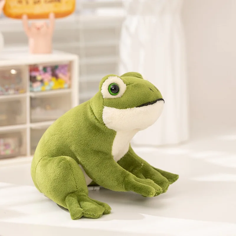 

Simulation Sitting Little Frog Plush Toy Cute Sitting Big Eye Green Frog Doll Children Gift