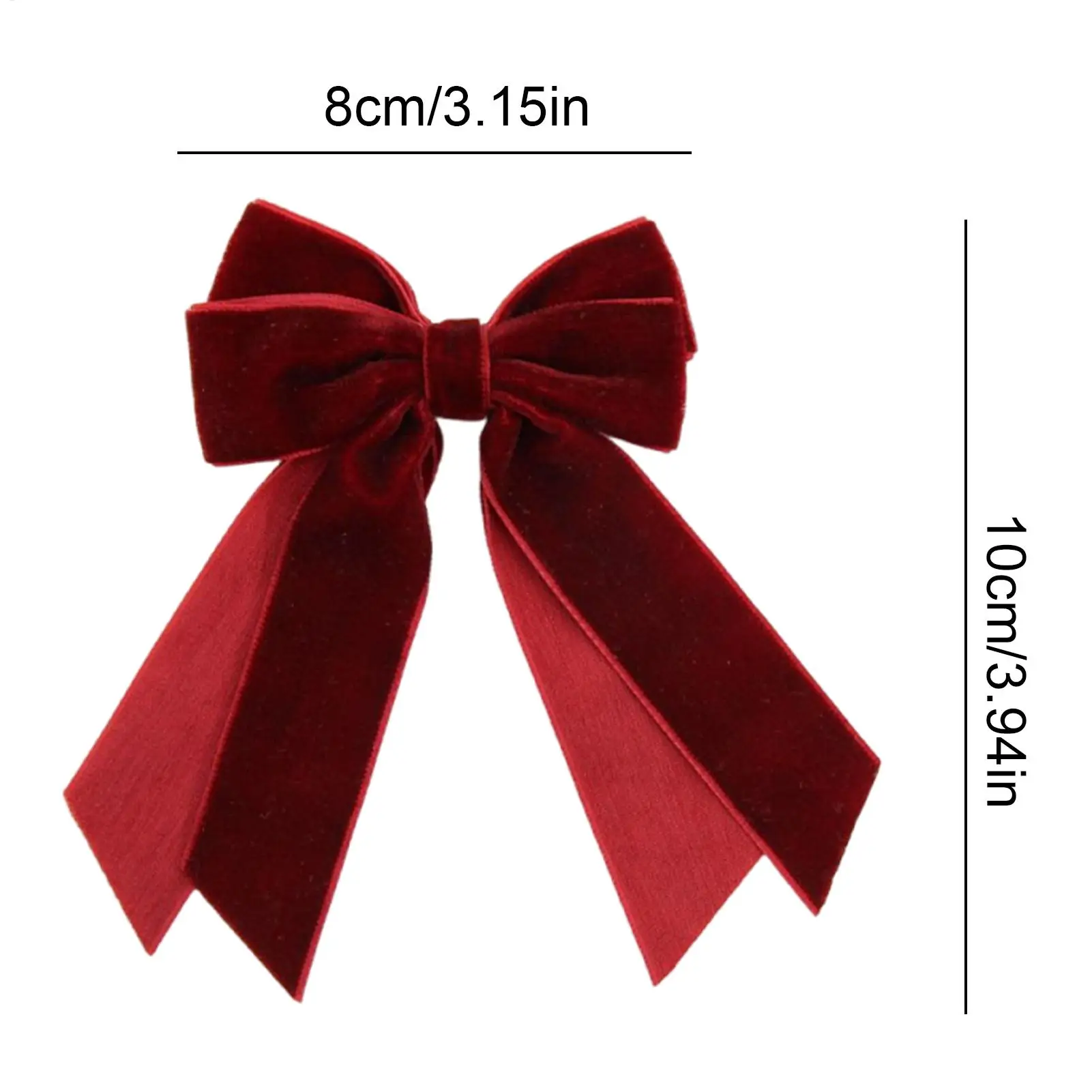 10 قطع من أقواس المخملية مع أشرطة حلزونية حمراء أو خضراء زينة شجرة عيد الميلاد أقواس إكليل حفلات عيد الميلاد