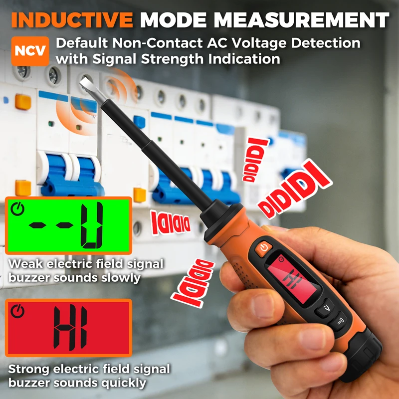 VT01 Voltage Tester Pen 3V-500V Non-Contact Screwdriver LCD Display Screen Voltmeter Detector Electrical Pen Voltage Indicator