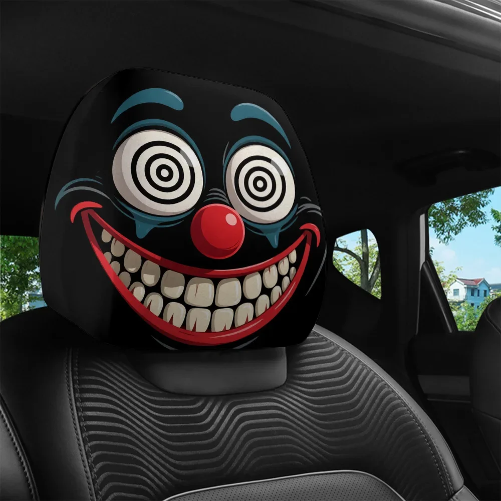 2pcs Headrest Covers Ghost 2pcs Headrest Covers Funny Car Headrest Covers Stain Resistant Oil Resistant Retractable Car Parts