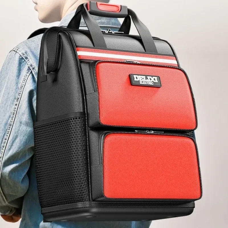 オックスフォード布ショルダーツールバックパックプロの電気技師ポータブル頑丈な耐久性のあるツール収納バッグアウトドアツール包装