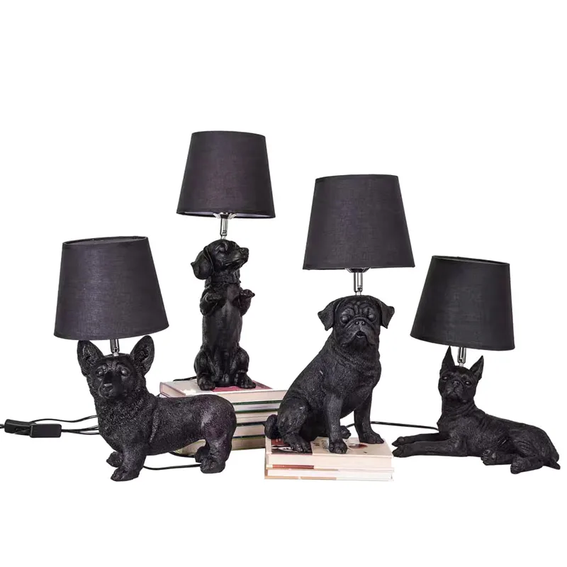 Animal Puppy LED Table Lamps for Bedroom Bedside Children Desk Lamp Art Decor Nordic Designer Dining Table Light