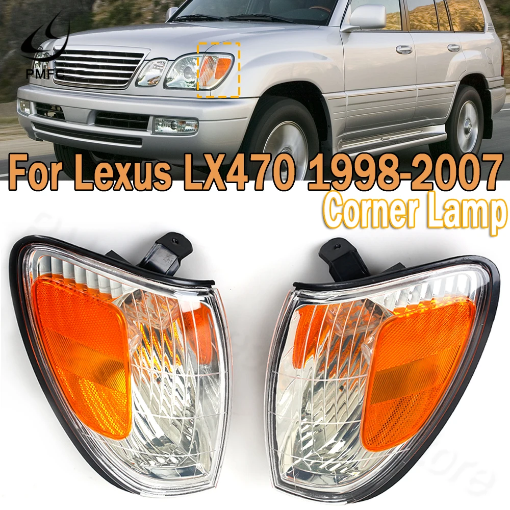 PMFC Corner Light Front Side Turn Signal Lights Side Bumper Car Light Car Accessories Without Bulbs For Lexus LX470 1998-2007