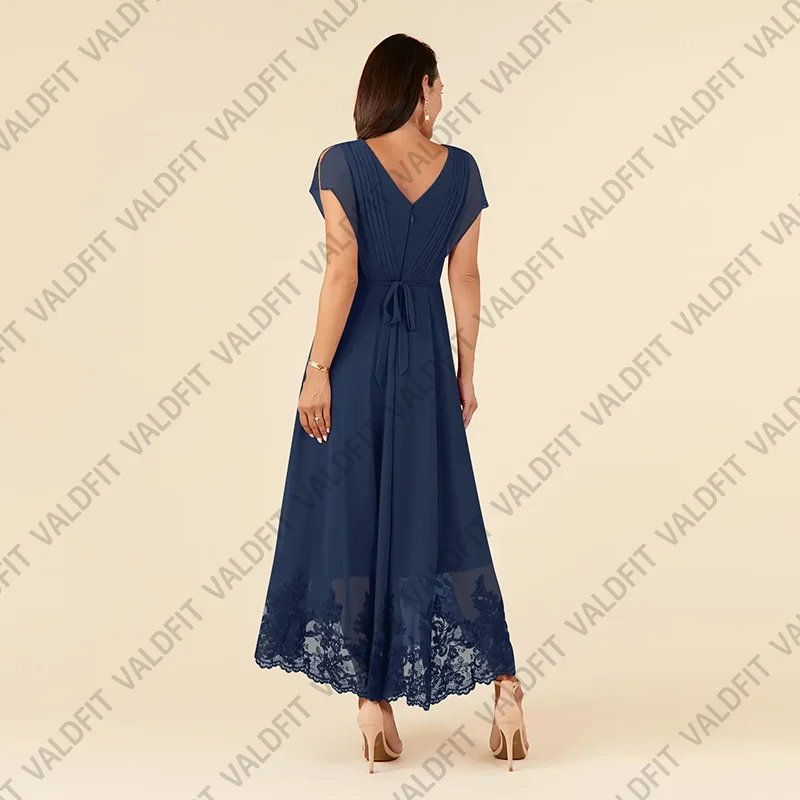 Customized High Low Navy Blue Mother of the Bride Dresses for Weddings Party Dress vestidos de fiestas elegantes mujer boda