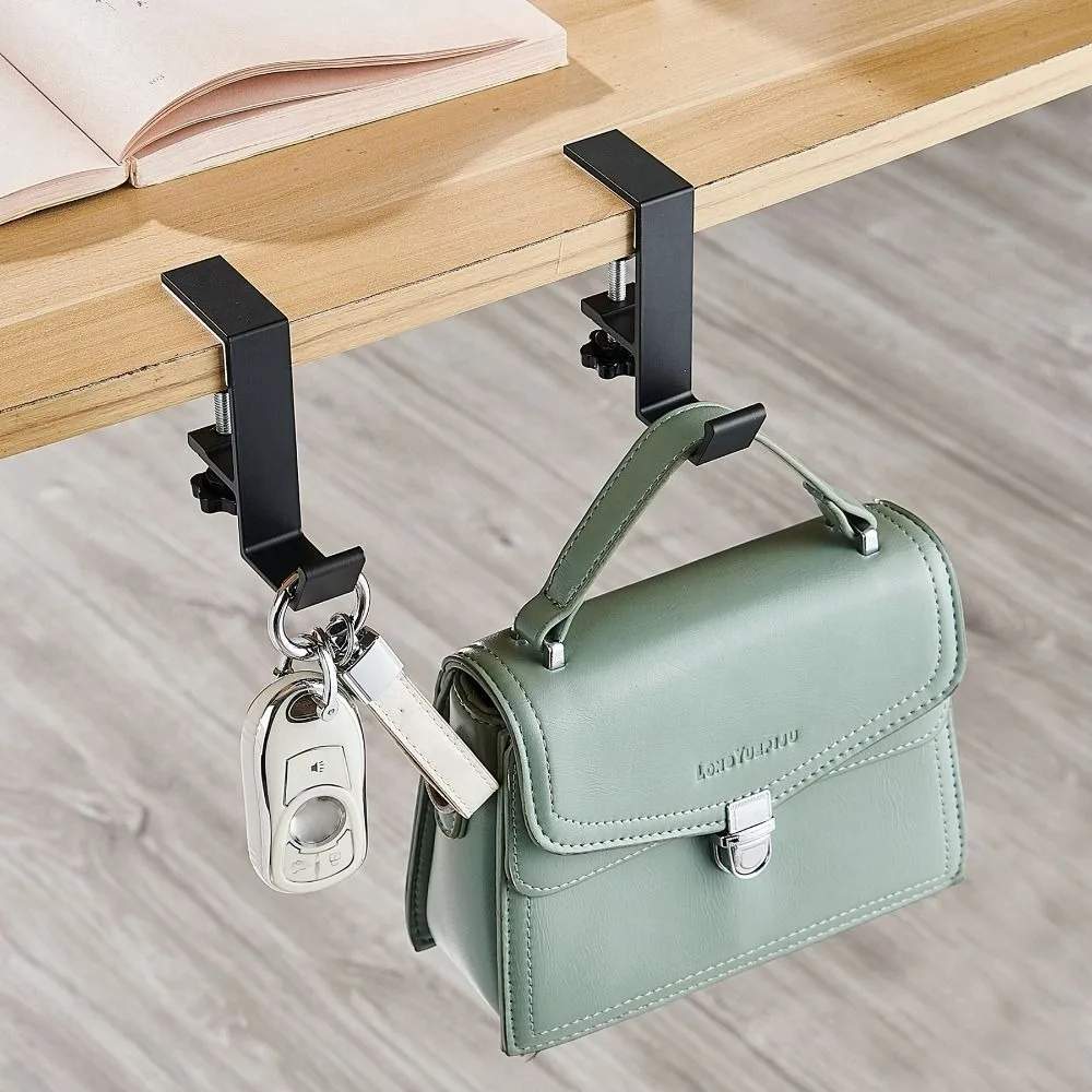 Portable Hanging Desk Edge Hook Punch-free Backpack Storage Table Side Hook Bag Hook For Student Office