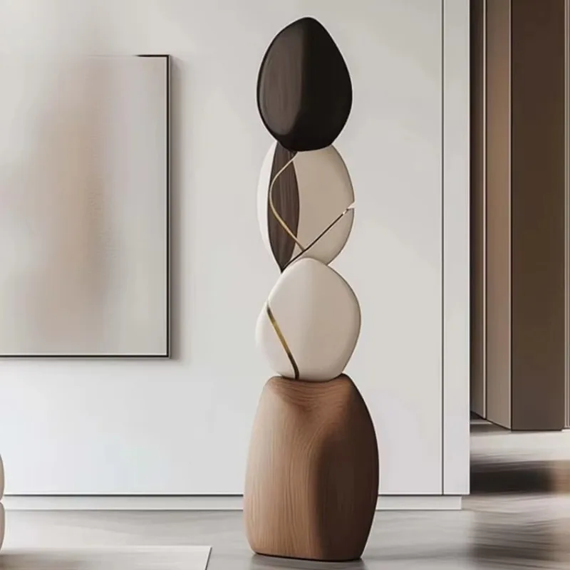 Creative Design Villa Hotel Luxury Solid Wood Sculpture Decoration Living Room Irregular Wood Decoration Furniture