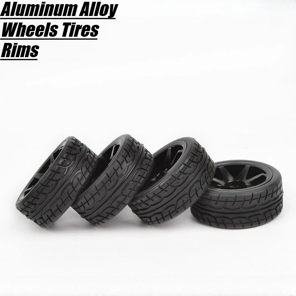 1/10 Aluminum Alloy Wheels Tires Rims Kit for Tamiya TT-01 TT-02 Redcat HPI HSP 1:10 On-Road Racing Car Upgrade Parts