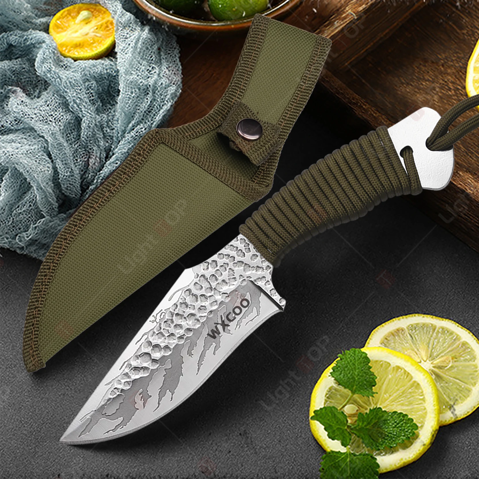 WXCOO Stainless Steel Forged Meat Cleaver Kitchen Utility Knife Chef Fruit Slicing Knife BBQ Butcher Knives Kitchen Accessories