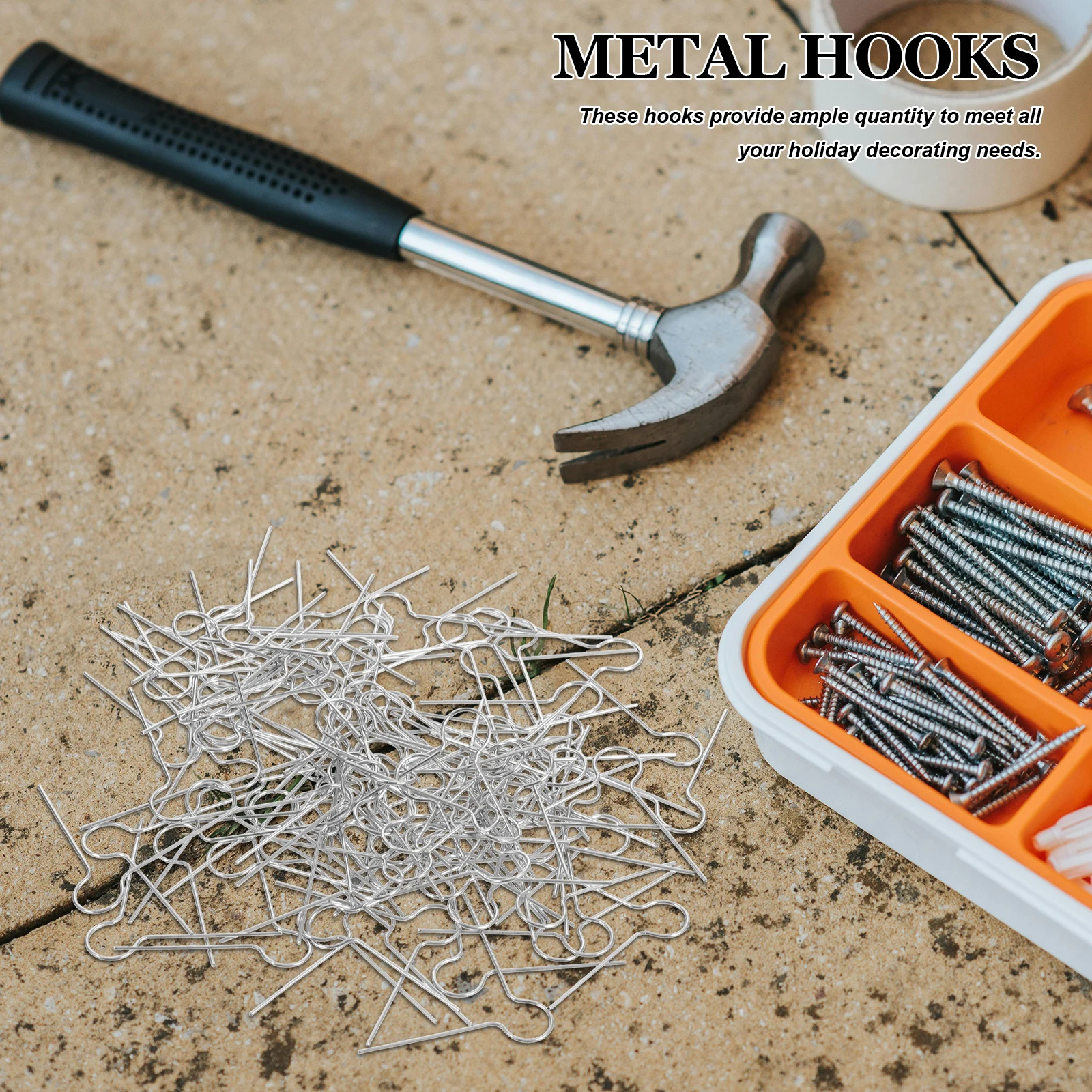 

100Pcs Christmas Tree Ornament Hooks Metal V-Shaped Hangers for Balls Xmas Decoration Ornament Hangers