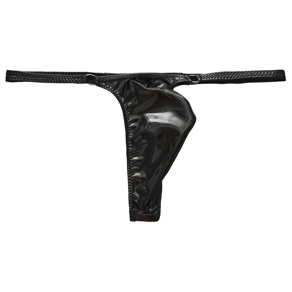 Low Waist Stretchy Men Shiny G-string For Daily Life 95 Polyester 5 Spandex Solid Pattern Design Soft Skin  Low