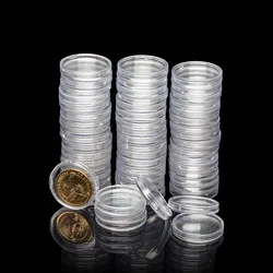 30/32/33/38/40/45/mm Coin Storage Box Clear Plastic Clear Plastic Container Round Capsules Medal Protection Collection Supplies