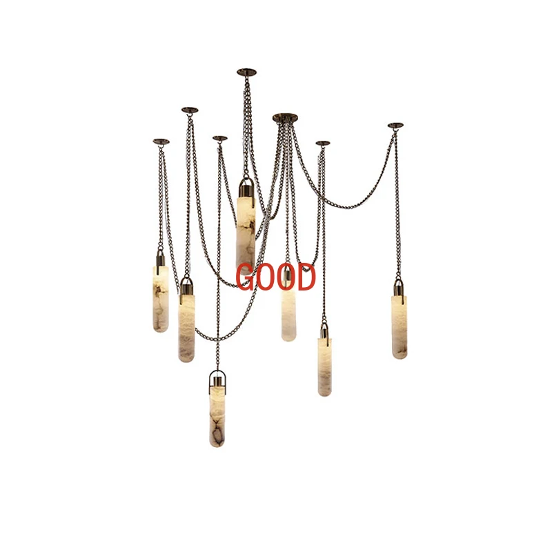 تصميم الرخام الذهب الكروم عكس الضوء LED مصابيح معلقة 2024 الثريا تعليق الإنارة امبين لغرفة الطعام