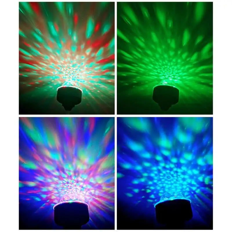 1PCS Dj Lighting Sound Party Auto USB Mini Disco Ball Light RGB Multi Color Car Atmosphere Room Decoration Lamp Strobe Light    