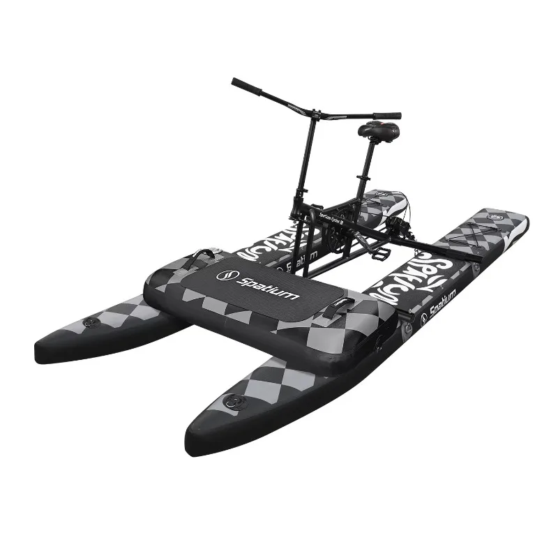 2026 New Collection Wholesale Foldable Pontoons Inflatable Sea Bike Water Bicycle Pedalo Boat Bike For Water Sport