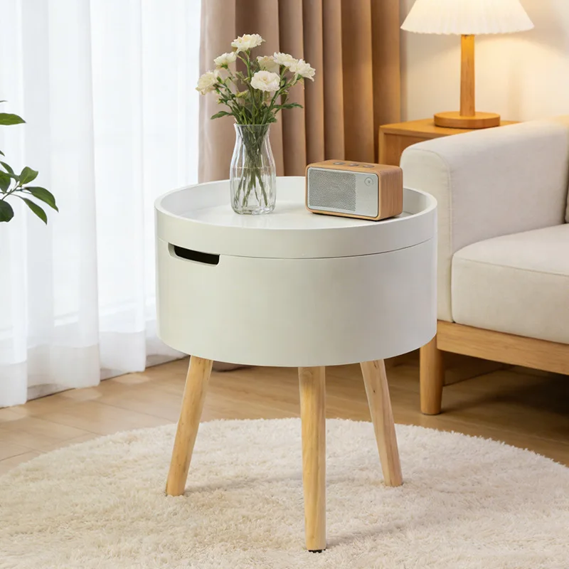 For home storage cabinet portable wooden leg small table drawer cabinet living room sofa small coffee table