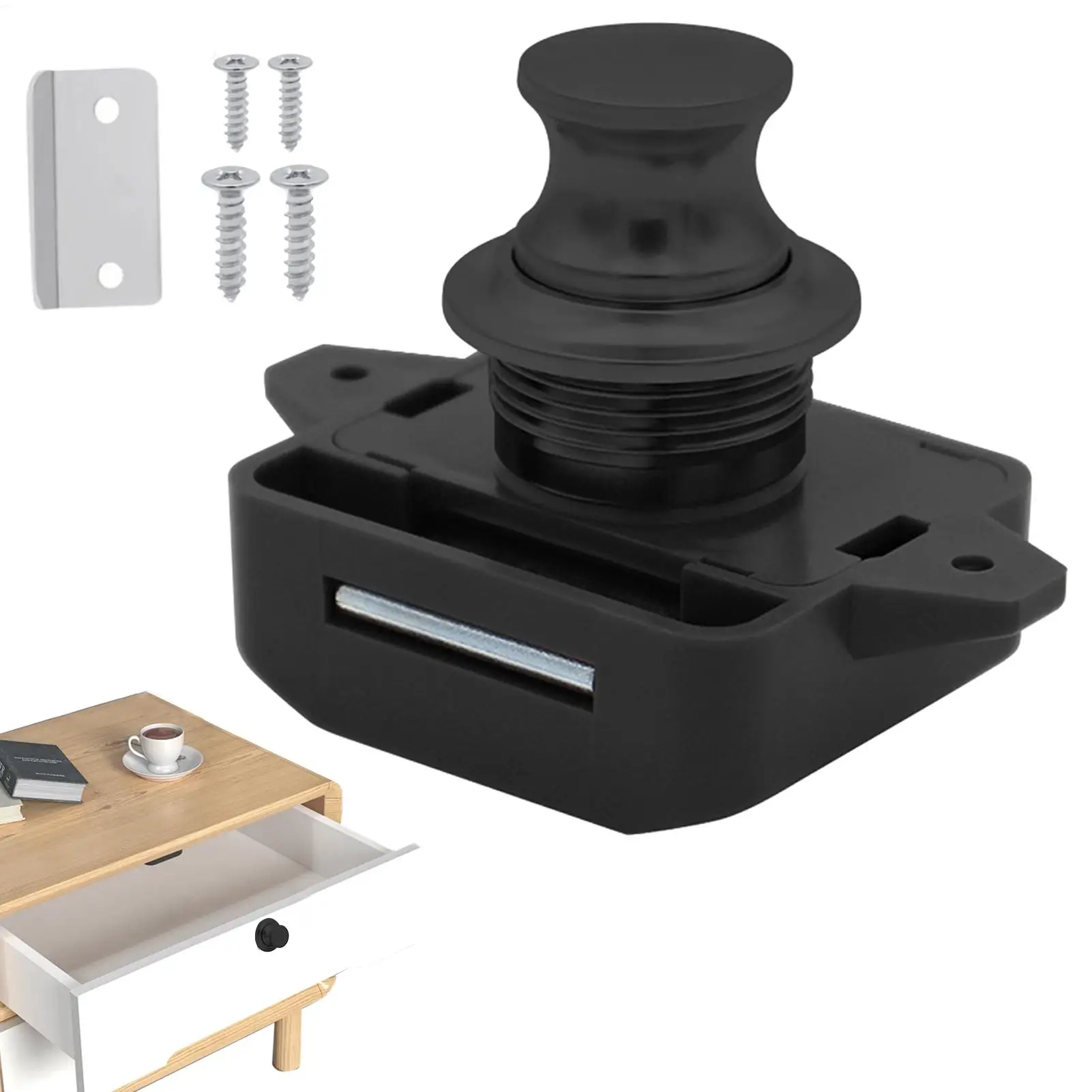 

TP005 Zinc Alloy Screw Lock Tongue Galvanized RV Cabinet Latches And Catches for Yacht, Boat, Campers, Caravan, Push Button Lock