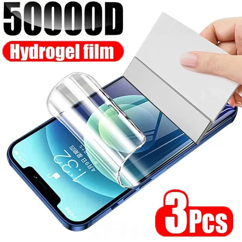 Película de hidrogel para IPhone, Protector de pantalla sin cristal para modelos 13, 12, 11, 14 Pro Max, 13Mini, 12Mini, XS MAX, XR, X, 7, 8, 14