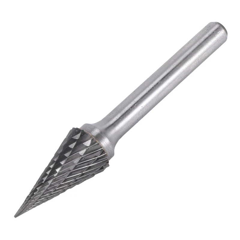 

Tungsten Carbide Burr Pointed Cone Shape Double Cut Rotary Burrs File 70X12mm With 1/4 Inch Shank Dia