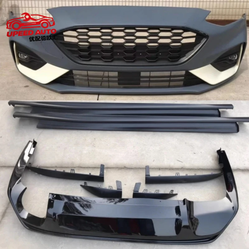 Suitable for Front Bumper Grille Side Skirt Rear Lip Ford Focus 2019 Modified to ST-line New Style Body Kit Car Accessories
