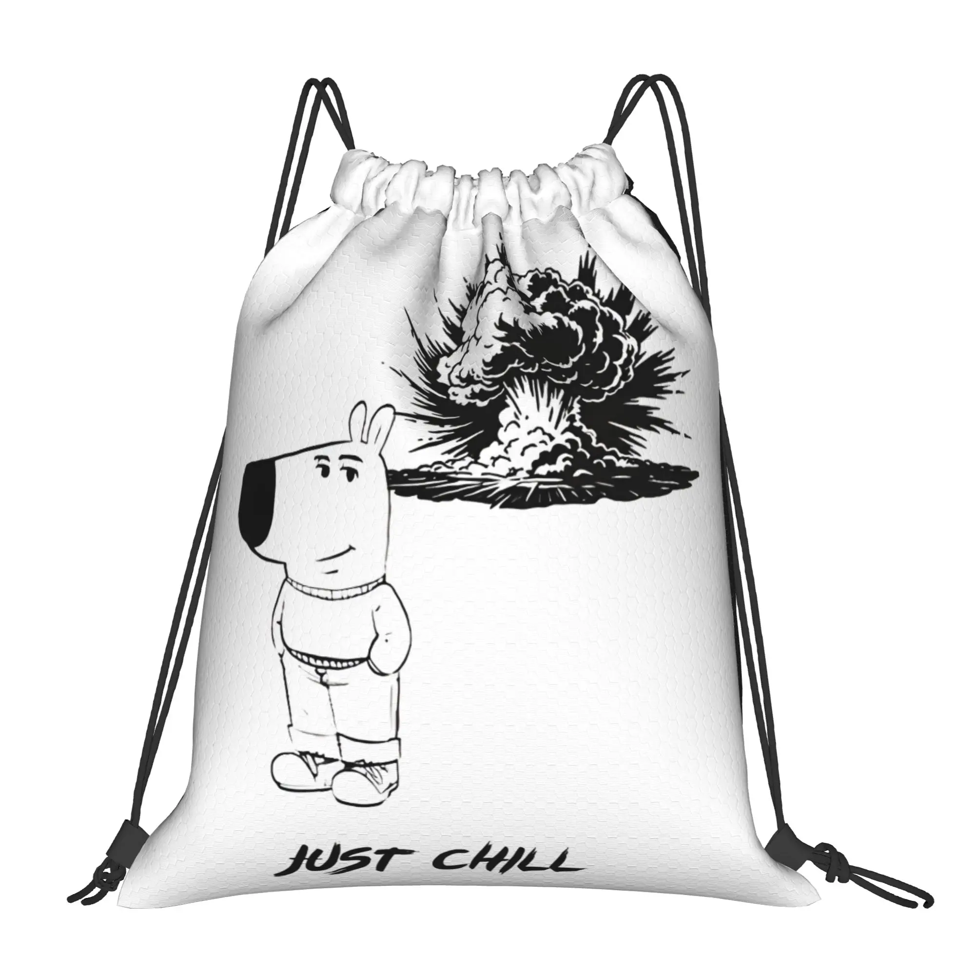 

Спортивные сумки-рюкзаки cChill Guy Just Chill Nuke1 с завязками, портативные, для езды на велосипеде, для спортзала, для хранения вещей