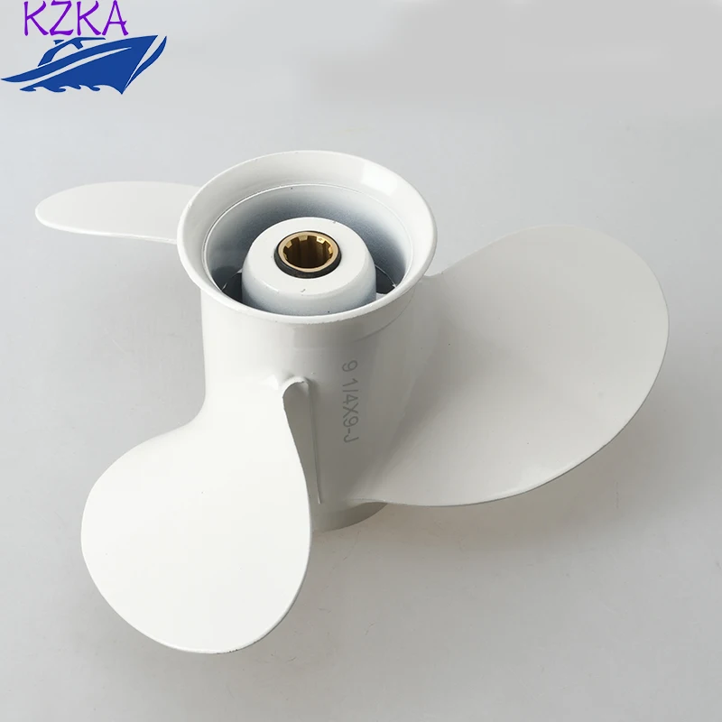 Boat Engine 9 1/4X9-J Propeller 683-45945 for Yamaha 2 Stroke 9.9HP 15HP 3 Blades 8 Spline Tooth R-Rotation 683-45945-00-EL