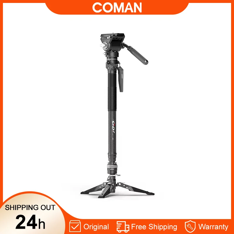

COMAN M1 Pro V5 One Click Lifting Carbon Fiber Monopod With Quick Release For DSLR Camera Stand Lightweight Travel Tripod Holder