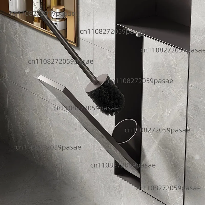 Bathroom toilet side stainless steel niche toilet brush embedded silicone brush into wall hidden model