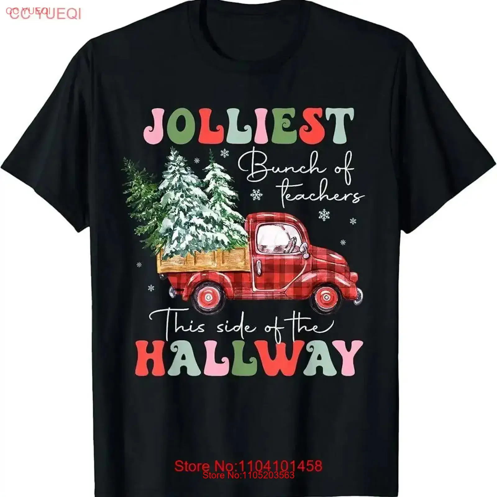 Jolliest Bunch Of Teachers This Side The Hallway Xmas T Shirt vintage Washed Slightly homme Soft Stylish Breathable streetwear