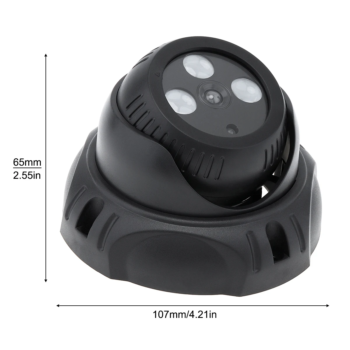 3つのライトを備えた小型のシミュレートされたセキュリティカメラ,点滅するLEDライト,赤色ライト,シミュレーションモニター