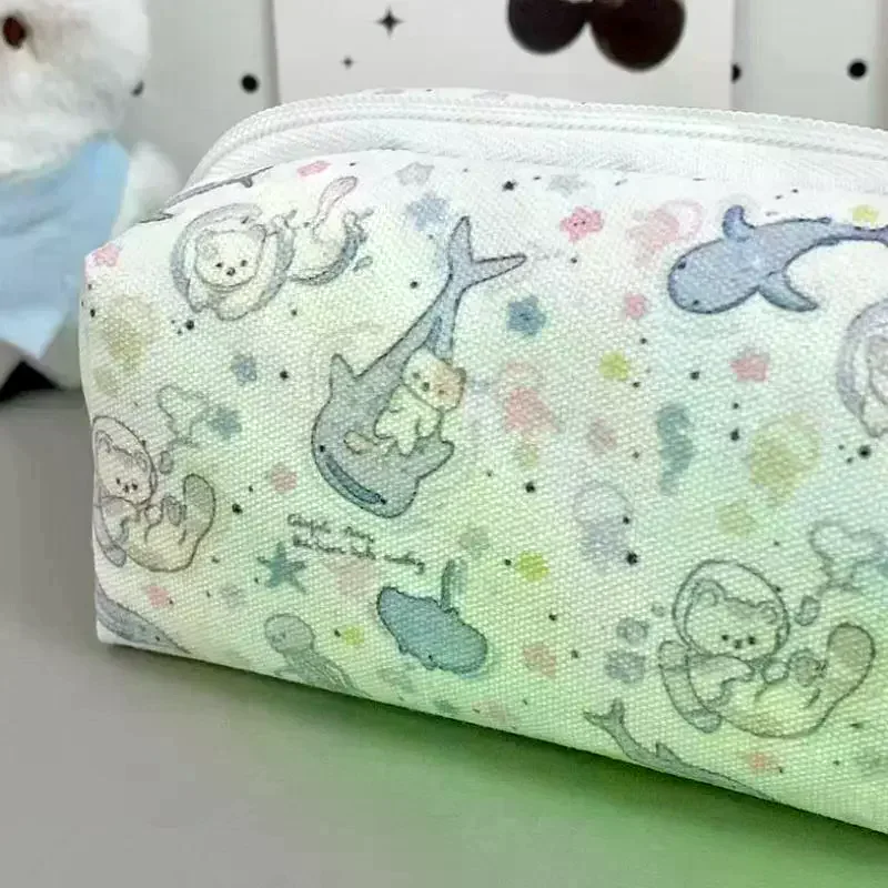 1PC Student Simplicity Korean Pencil Pouch Large Capacity Stationery Storage Bag Small Makeup Bag Travel Organizer Cosmetic Bag