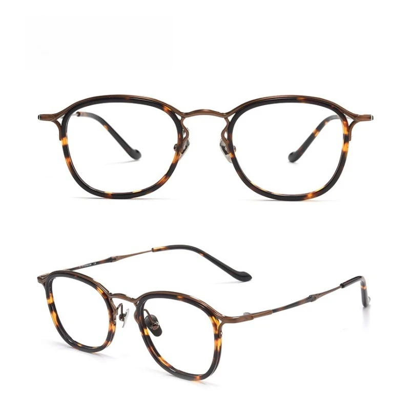 

Дизайнерские высококачественные оправы из чистого титана в ретро-стиле, модные, подходят для очков для близорукости, элитные и элегантные.