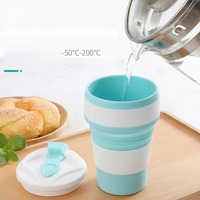 Silicone Outdoor Water Cup Foldable Retractable Mark Silicone Cup 350ml