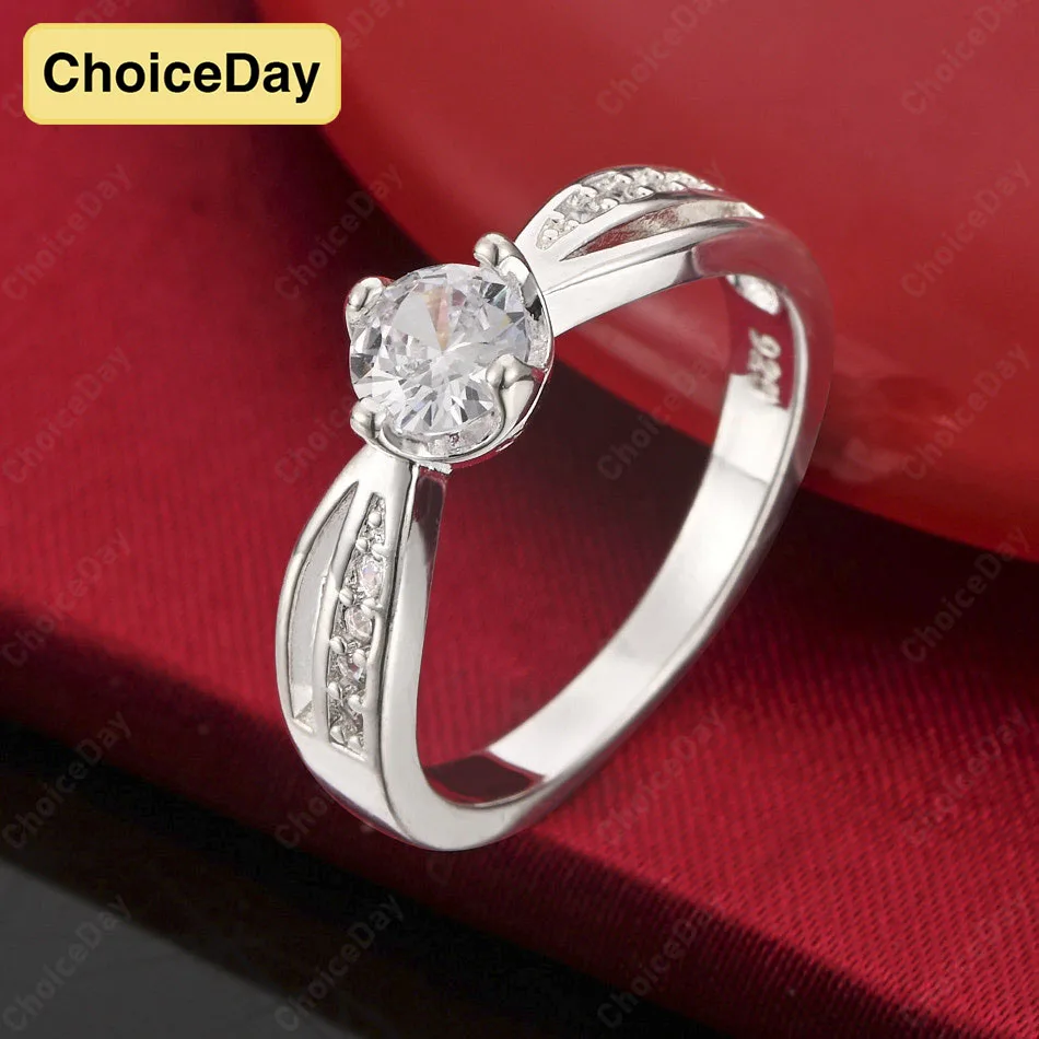 

ChoiceDay Elegant 925 Sterling Silver 7-10 Exquisite Zircon Ring Women's Party Accessories Jewelry Temperament