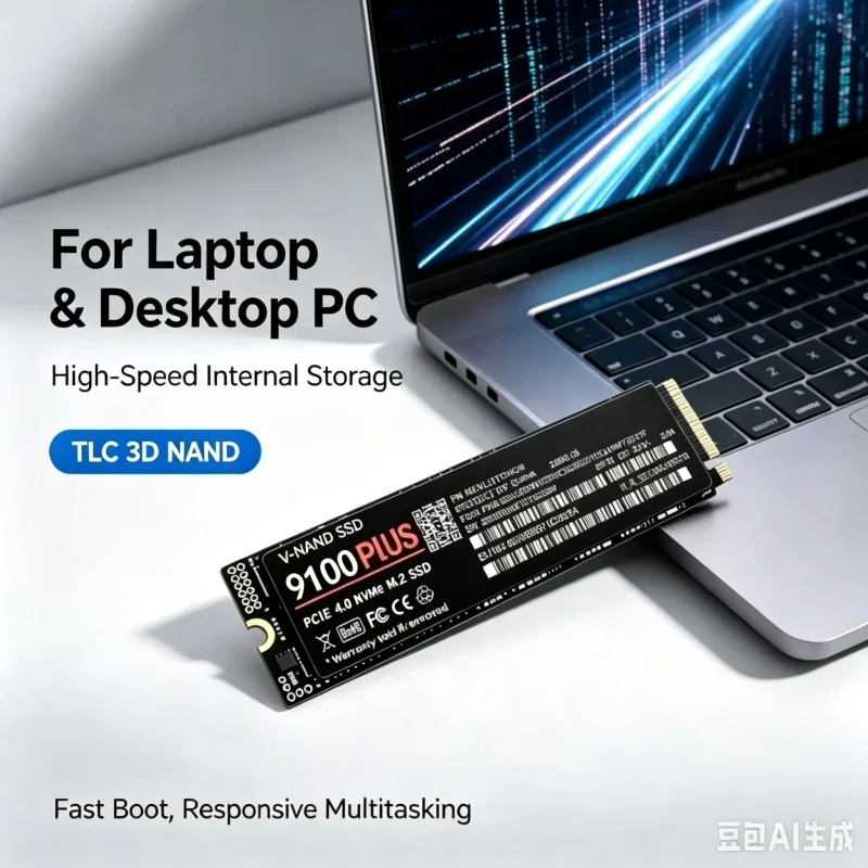 9100 PLUS M.2 2280 SSD NVMe PCIe Gen4.0 X4 TLC 3D NAND 500GB-4TB Gaming SSD for PS5 Laptop Desktop PC