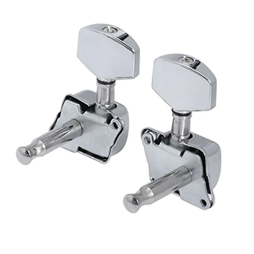 

6Pcs Semiclosed Guitar Heads Chrome Steel Acoustic Guitar String Pegs Heavy Duty Tuners Easy Install Long Lasting Use