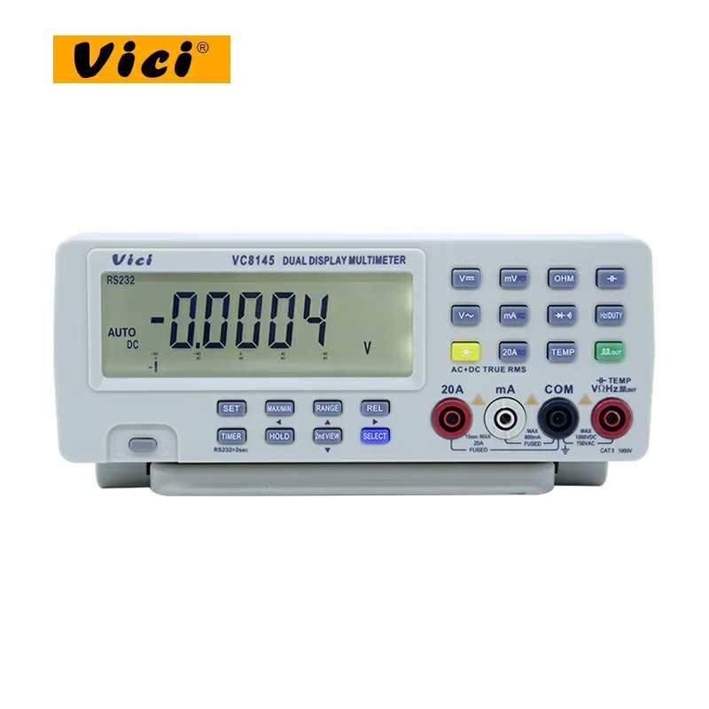 VICI Digital Bench Top Multimeter 80000 Counts Large LCD AC DC Auto Range Multimetro Voltmeter Quadrate Wave Temp Meter VC8145