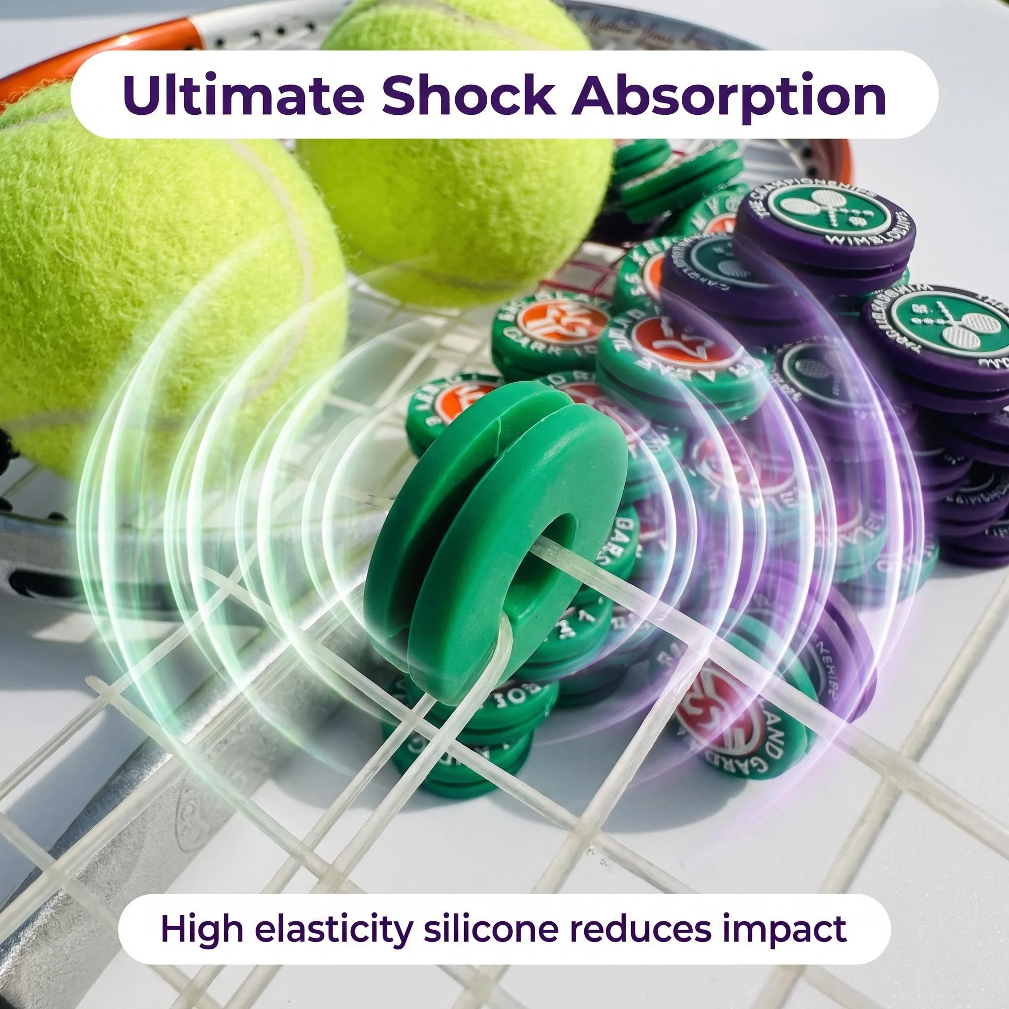 2Pcs Tennis Racket Shock Anti-Vibration Shock Absorber Dampener Commemorative Model Anti-Vibration Silicone Sport Accessories Re view 5