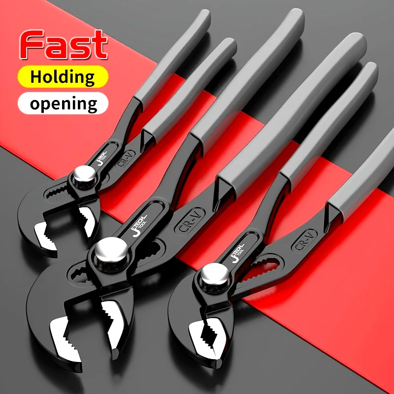 1pc CR-V Steel Quick-Release Water Pump Pliers, Adjustable Multi-Functional Hand Tool for Kitchen Sink and Bathtub Protection