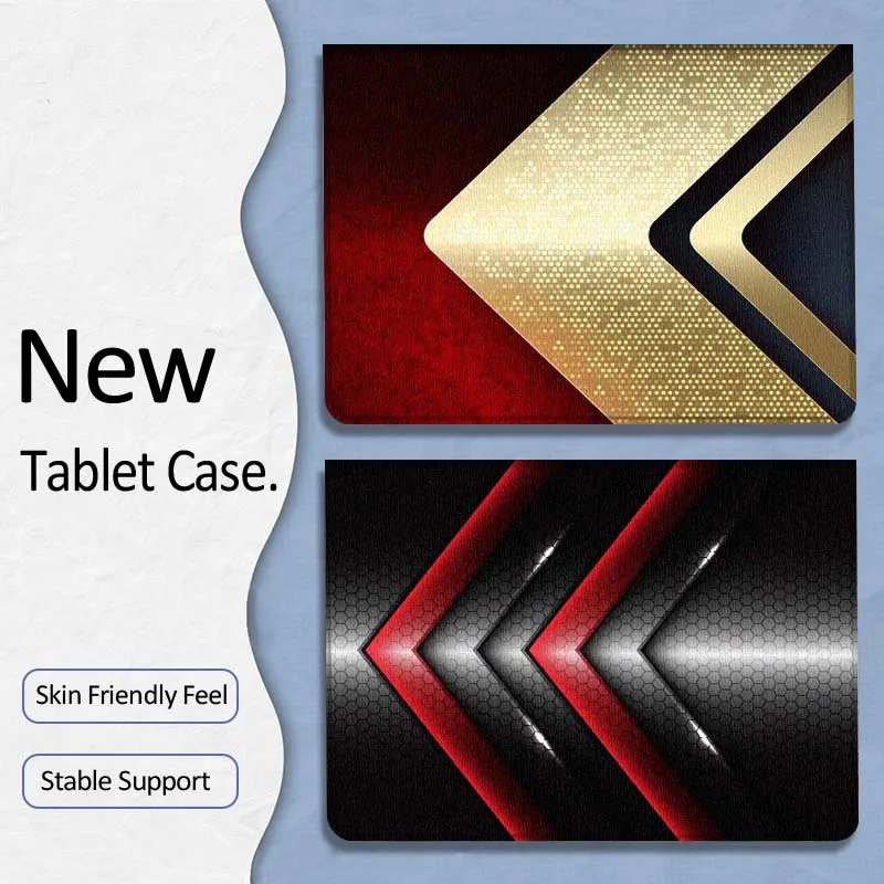 

Стильный чехол-книжка черно-красного цвета с узором «шеврон» для планшетов Xiaoxin Lenovo Tab P12 Extreme Legion Y900 Idea Pro GT 12.1 2025