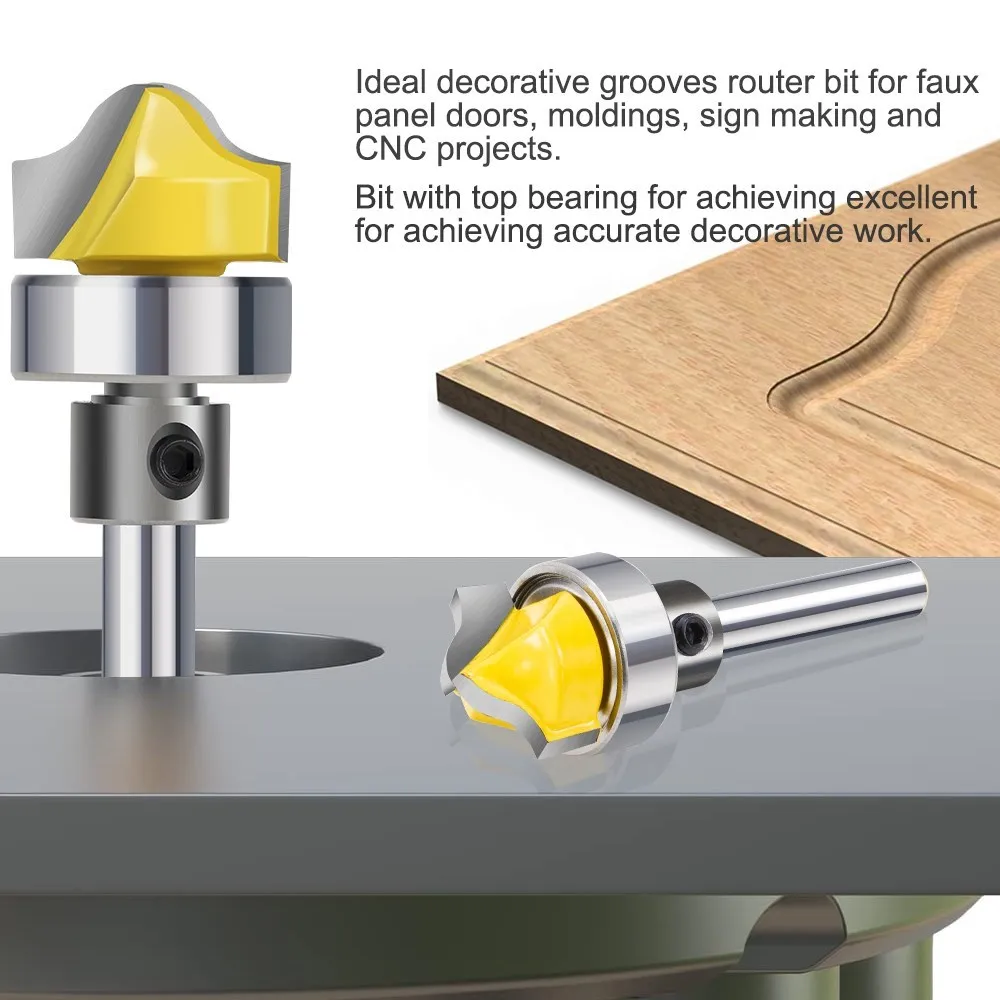 Milling Cutter 1/2 1/4 6mm 8mm Shank Faux Panel Ogee Router Bit Tenon Milling Cutter Tools For Wood