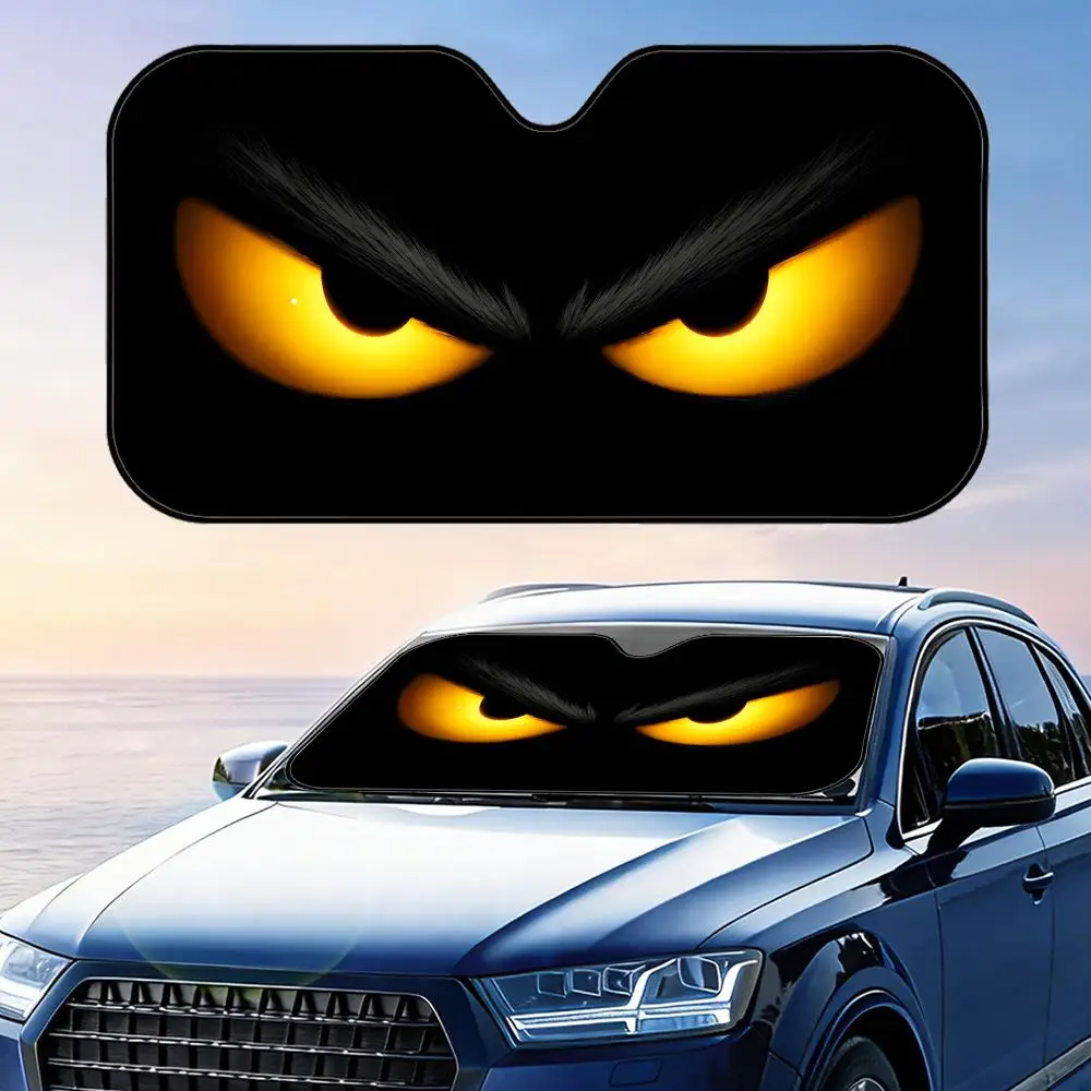 Evil Eye Sun Visor Car Front Windshield Sun Shade Foldable Reflective UV Protection Heat Insulation Cover