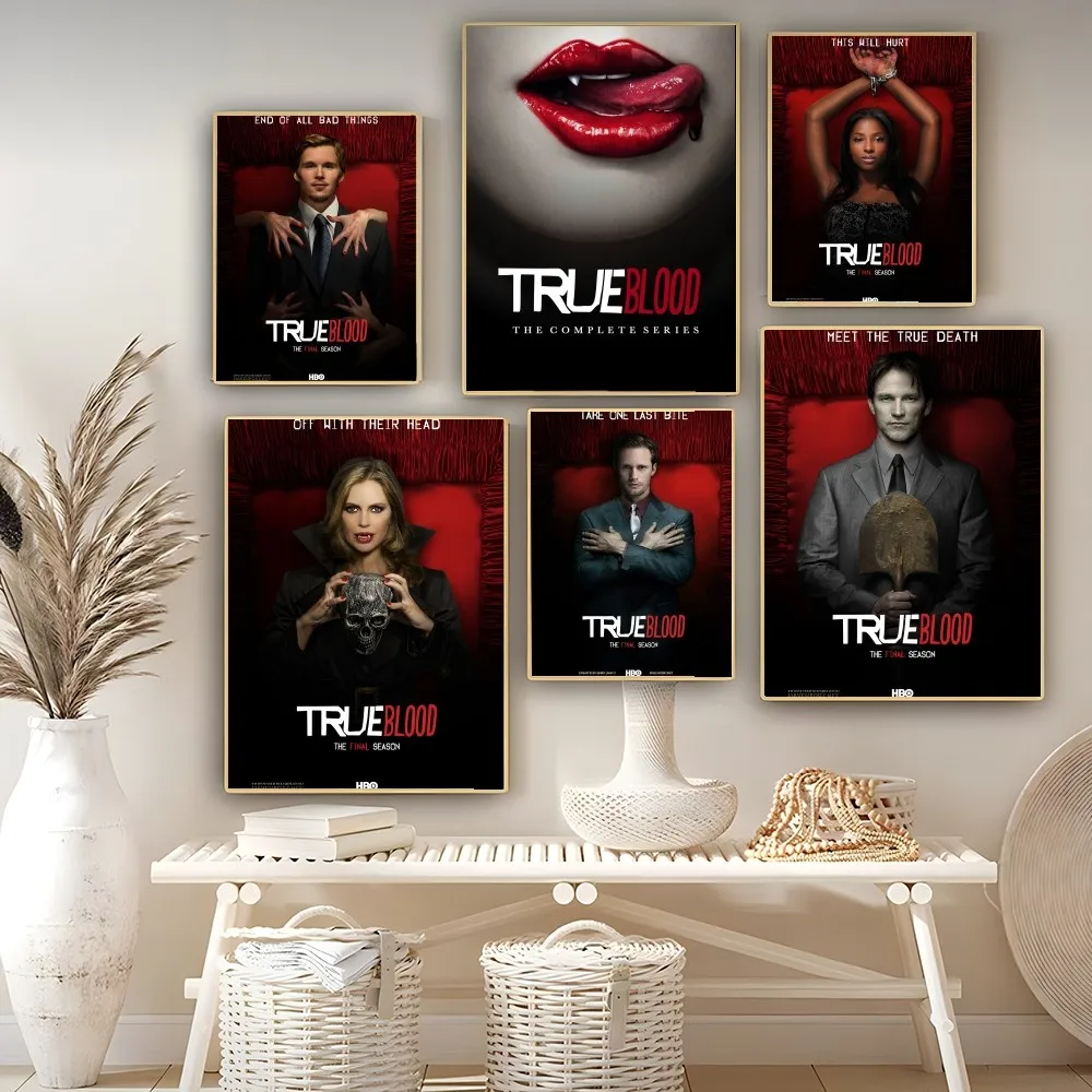 True Blood Anime Posters Sticky Decoracion Painting Wall Art White Kraft Paper Wall Decor