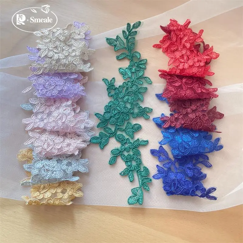 20 Stück/10 Paar Bordüre Spitze glänzende Pailletten verspiegelte Blumen. Hochzeitskleid Hochzeitsschuhe Kopfschmuck DIY Nähzubehör RS 253203