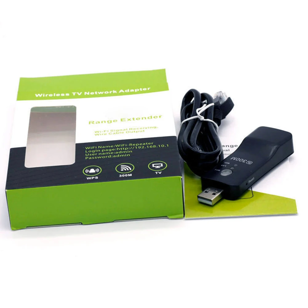 300Mbps USB واي فاي مكرر إشارة موسع 802 11n محول الشبكة اللاسلكية مع وضع WPS للتلفزيون الذكي ومشغلات الشبكات