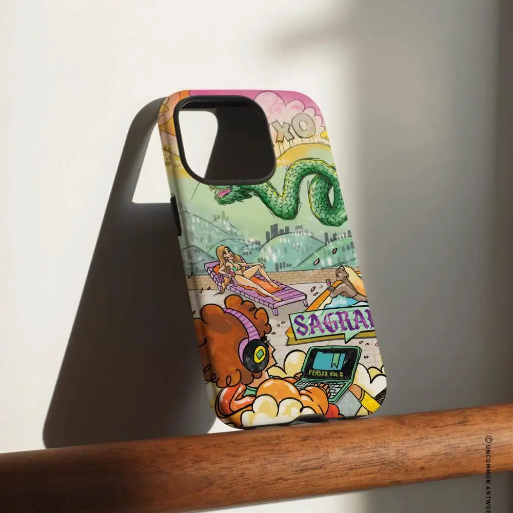 حافظة هاتف لهاتف سامسونج جالاكسي S25 24 23 22 Ultra Plus A56 36 26 لامعة عالية الدقة بطبقة مزدوجة غلاف صلب Feid Ferxxo Vol X Sagrado