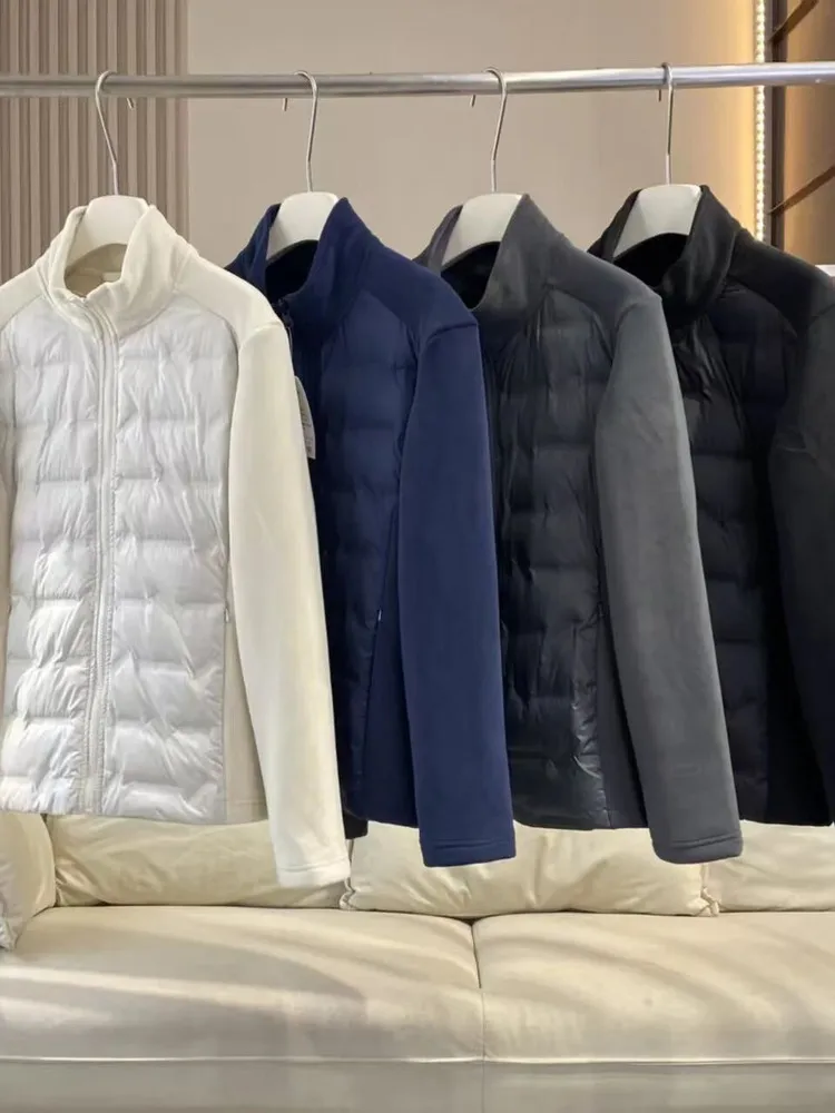 

Outdoor Lightweight down Jaet Couple Sle Stand Collar Men's Faionable Windproof Warm Coat Polyester Fiber Du down Fil...