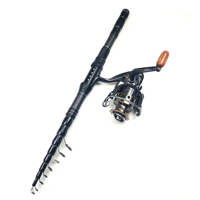 

Telescopic Carbon Fiber Fishing Pole Fishing Reel Combination Short Rotating Travel Sea Boat Rod Carp Fishing Set kit